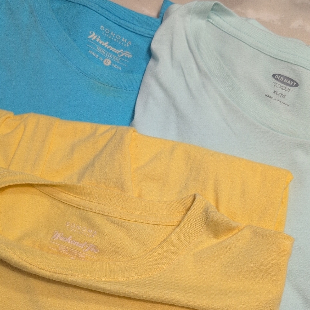 Sonoma Short Sleeve Tees - Teal Blue, Yellow, Seafoam Green